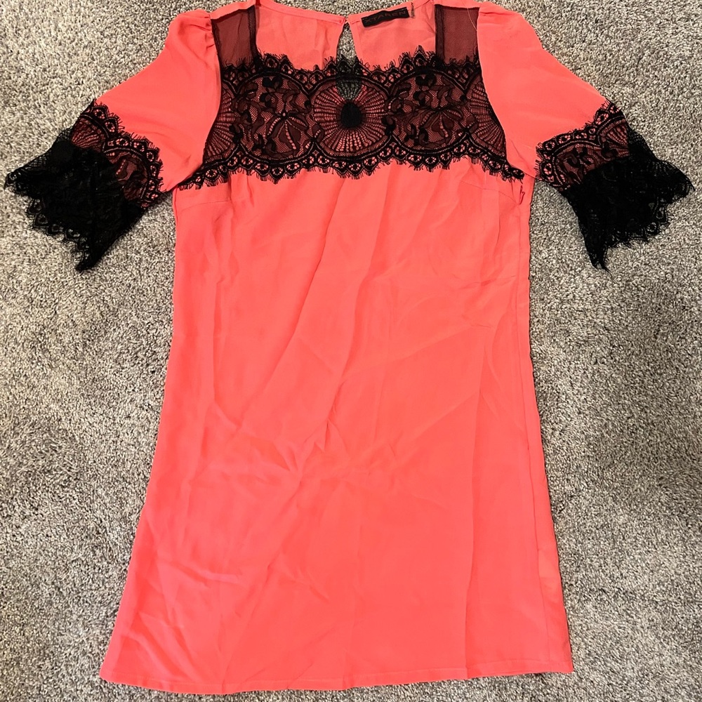 Coral and Lace Boutique Dress
